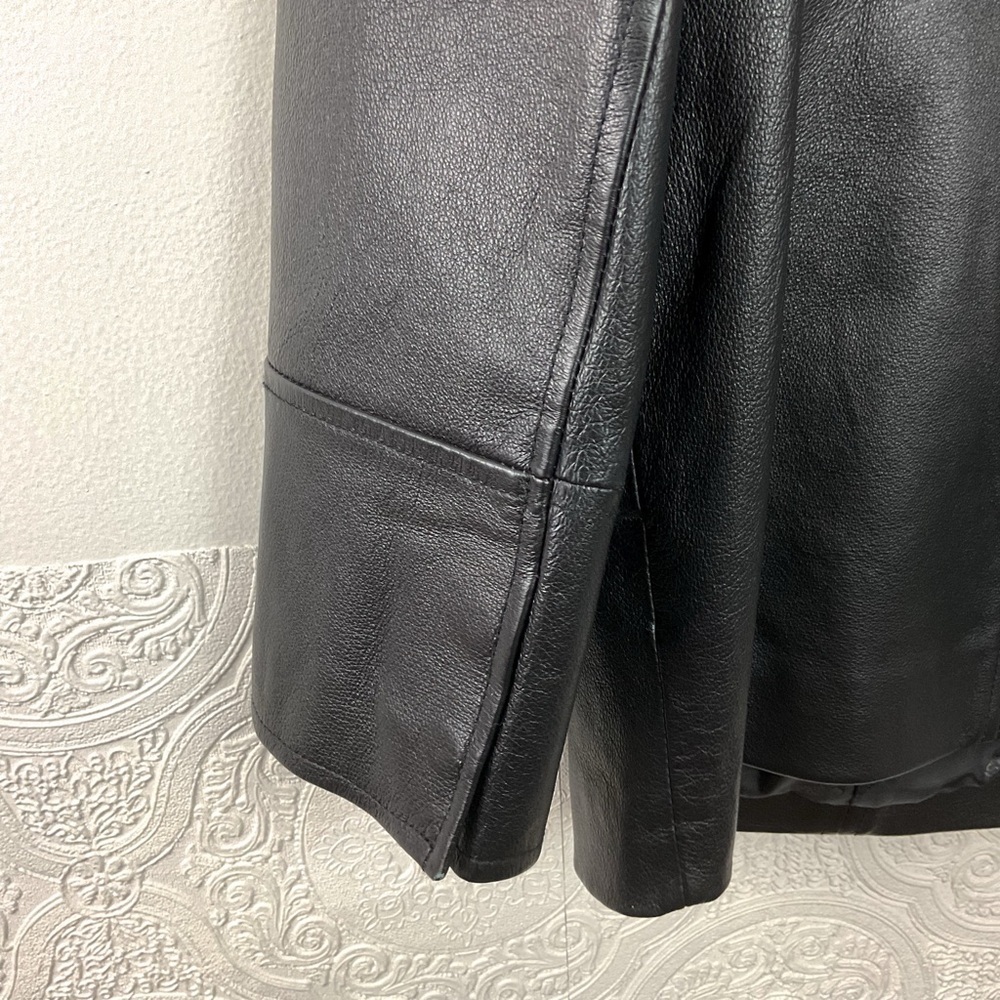 Vintage East 5th heavy duty black leather coat women’s 1X jacket - Picture 7 of 12